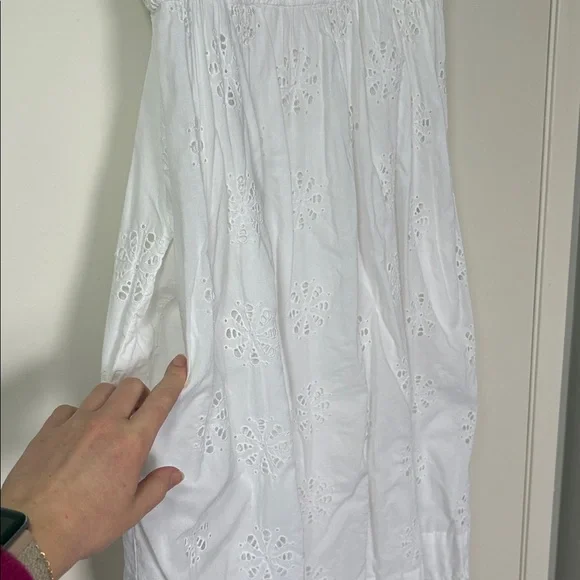 Banana Republic White Eyelet Dress Size 8 - Picture 4 of 6